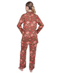 PIJAMA FEUILLES ROJO 2PZ 100% ALGODÓN