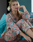PIJAMA PEONÍA/ ALBARICOQUE 2PZ 100% ALGODÓN