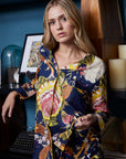 PIJAMA MAGNOLIA AZUL OSCURO 2PZ 100% ALGODÓN
