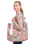 BOLSO DE MANO PEONÍA/ ALBARICOQUE 100% ALGODÓN
