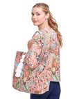 BOLSO DE MANO PEONÍA/ ALBARICOQUE 100% ALGODÓN