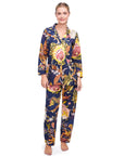 PIJAMA MAGNOLIA AZUL OSCURO 2PZ 100% ALGODÓN