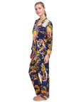 PIJAMA MAGNOLIA AZUL OSCURO 2PZ 100% ALGODÓN
