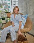 PIJAMA CLASSIC BABY BLUE STRIPE SHORT SLEVE