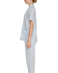 PIJAMA CLASSIC BABY BLUE STRIPE SHORT SLEVE
