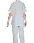 PIJAMA CLASSIC BABY BLUE STRIPE SHORT SLEVE