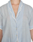 PIJAMA CLASSIC BABY BLUE STRIPE SHORT SLEVE