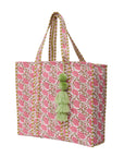 TOTEBAG DALIA ROSA/VERDE 100% ALGODÓN