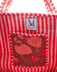 TOTEBAG FEUILLES ROUGE 100% COTTON