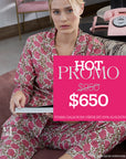 PIJAMA DALIA ROSA VERDE 2PZ 100% ALGODÓN