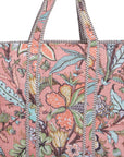 TOTEBAG PEONY/ APRICOT 100% COTTON