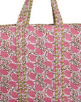 TOTEBAG DALIA ROSA/VERDE 100% ALGODÓN