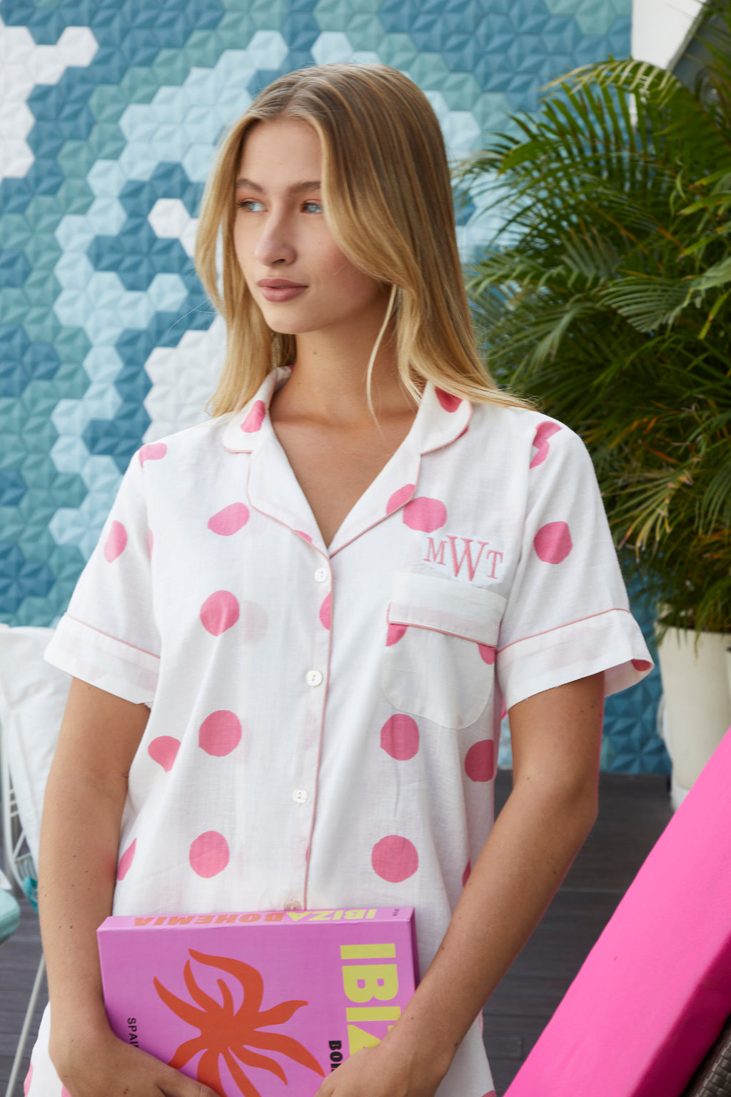 PIJAMA "POLKA DOT PINK" CON SHORT