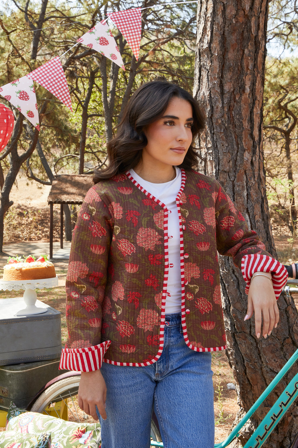 CHAMARRA DOBLE VISTA FEULLES ROUGE