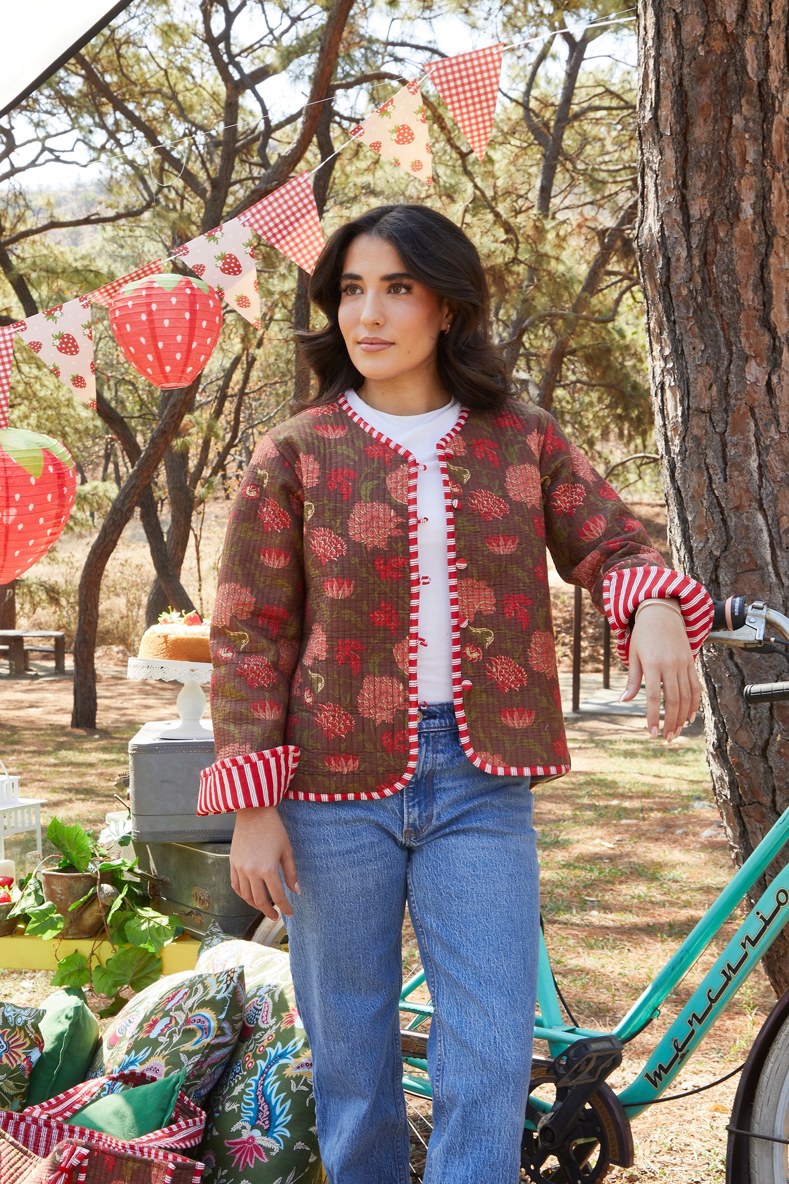 CHAMARRA DOBLE VISTA FEULLES ROUGE