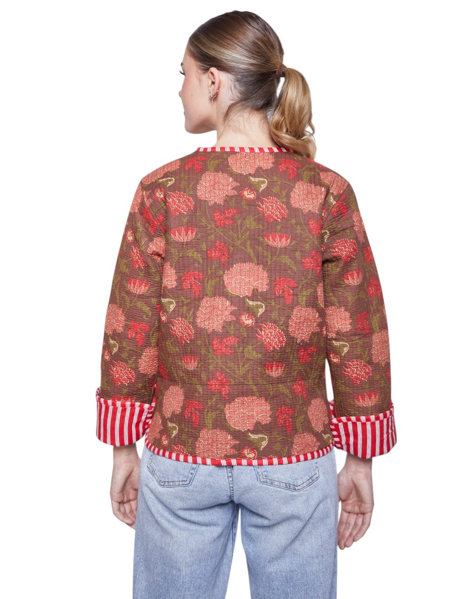 CHAMARRA DOBLE VISTA FEULLES ROUGE