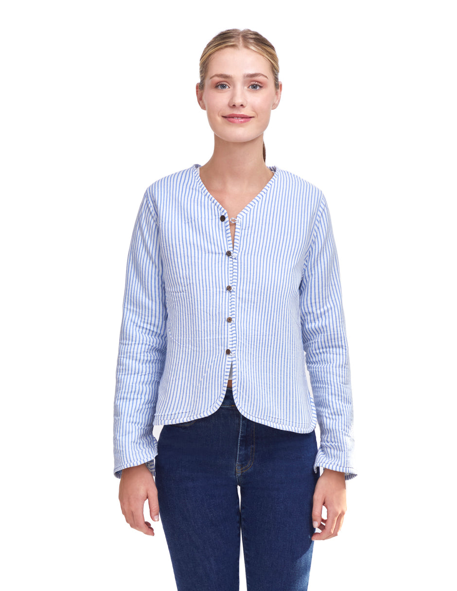 CHAMARRA DOBLE VISTA PARIS AZUL