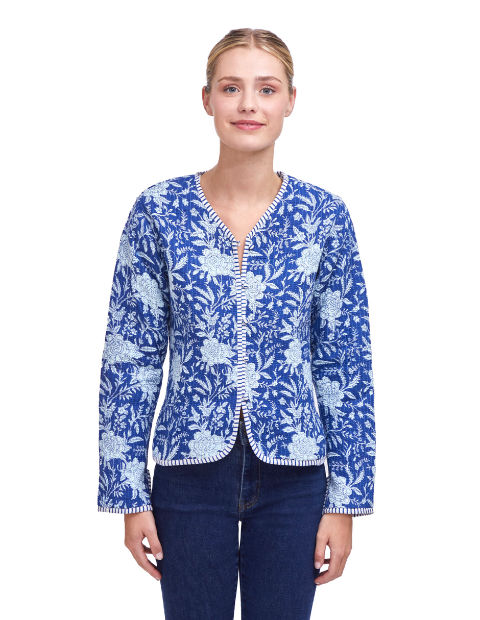 CHAMARRA DOBLE VISTA LOTUS AZUL BLANCO