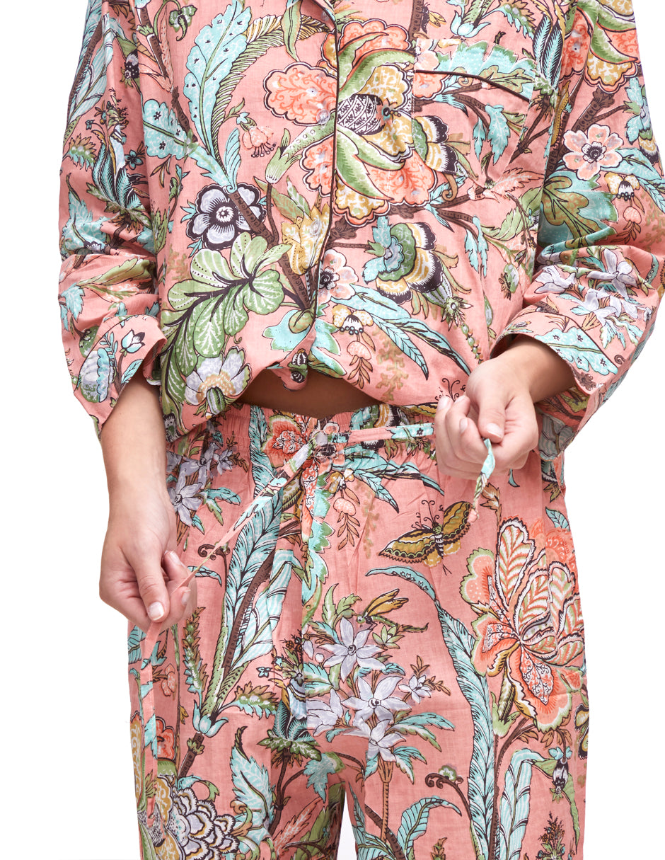 PIJAMA PEONY/ APRICOT  2PZ 100% COTTON