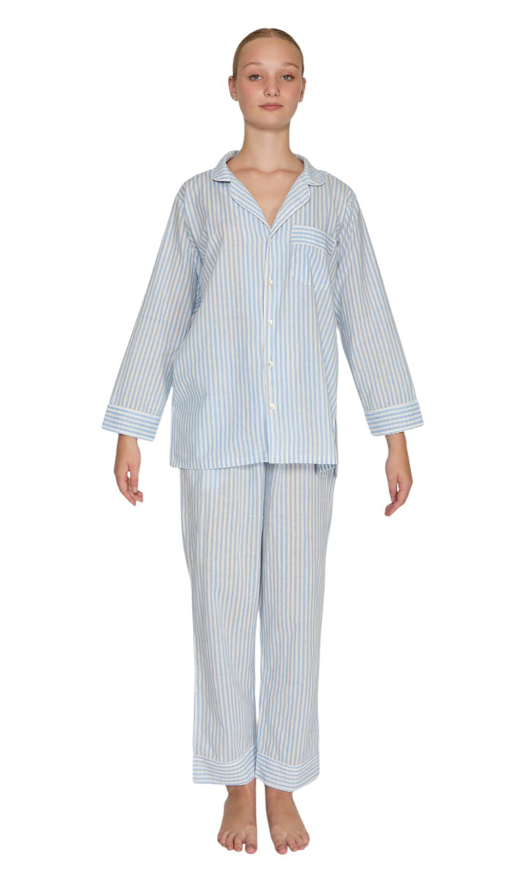 PIJAMA "CLASSIC BABY  BLUE STRIPE"  LONG SLEVE