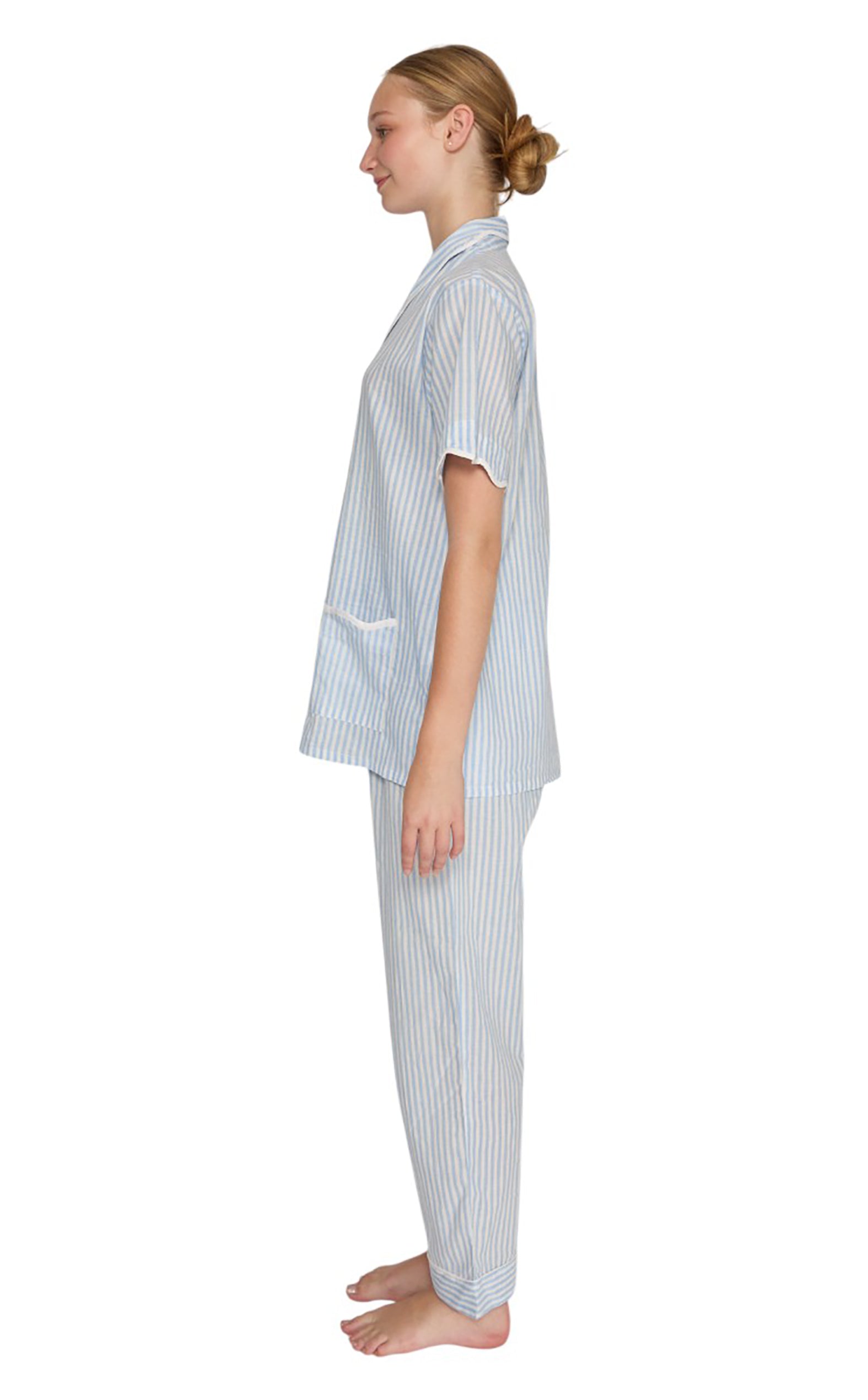 PIJAMA "CLASSIC BABY BLUE STRIPE" SHORT SLEVE