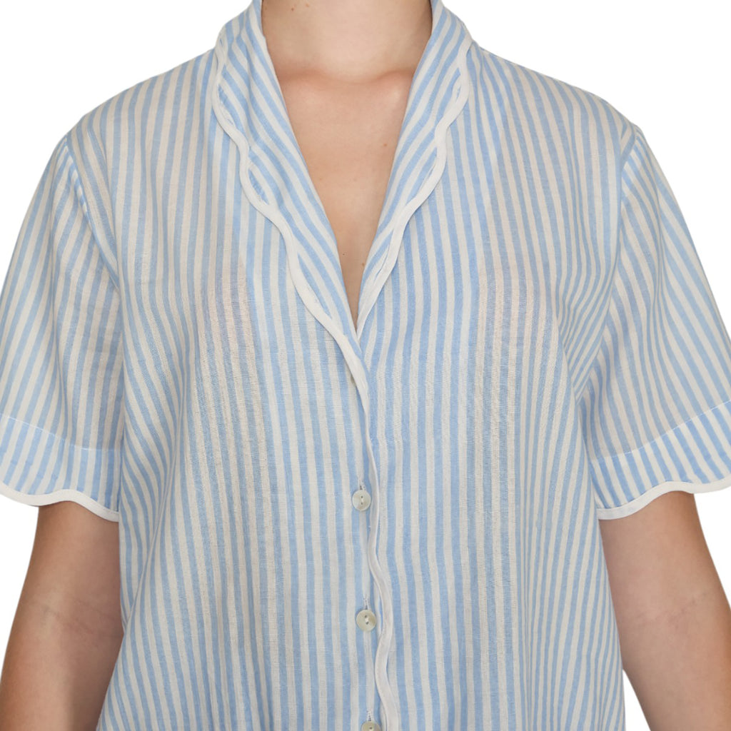 PIJAMA "CLASSIC BABY BLUE STRIPE" SHORT SLEVE