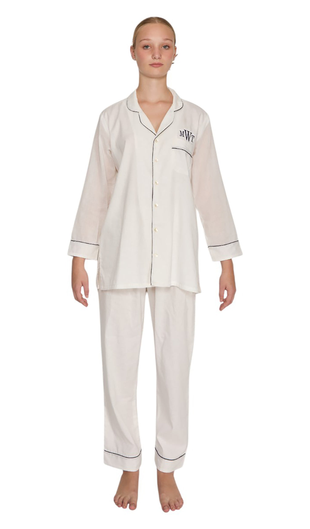 PIJAMA "CLASSIC WHITE" CON PANTALON