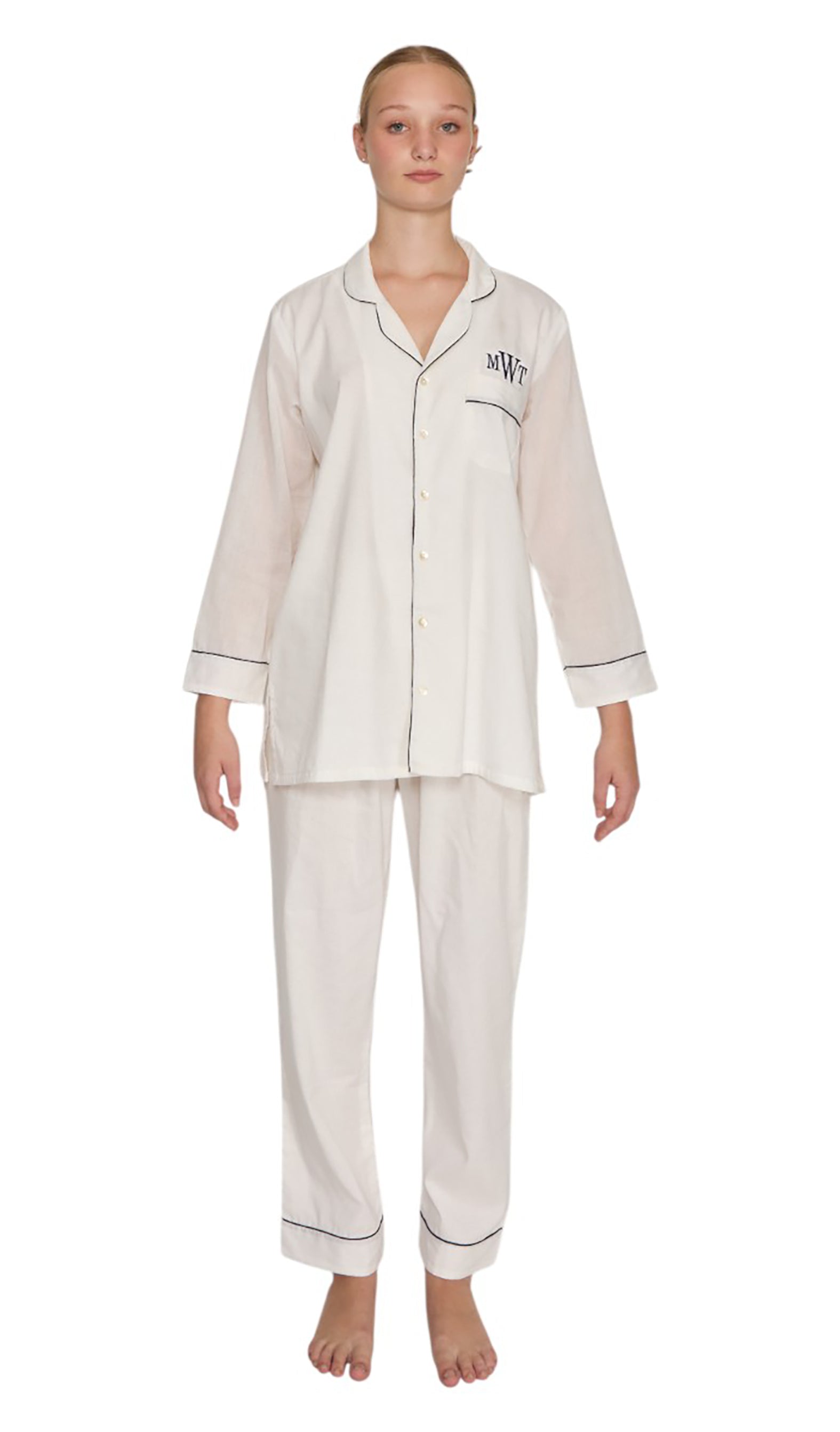 PIJAMA "CLASSIC WHITE" CON PANTALON