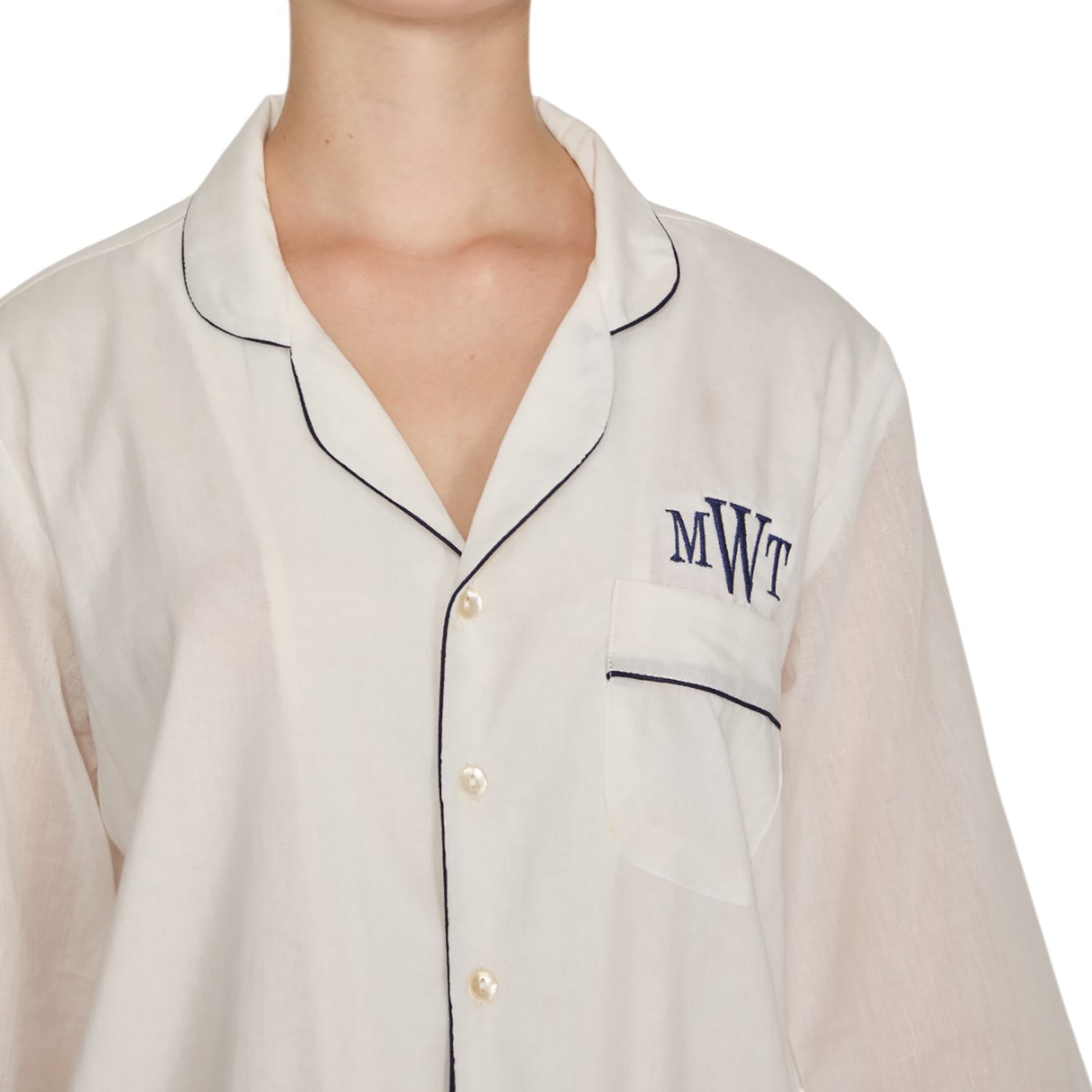 PIJAMA "CLASSIC WHITE" CON PANTALON