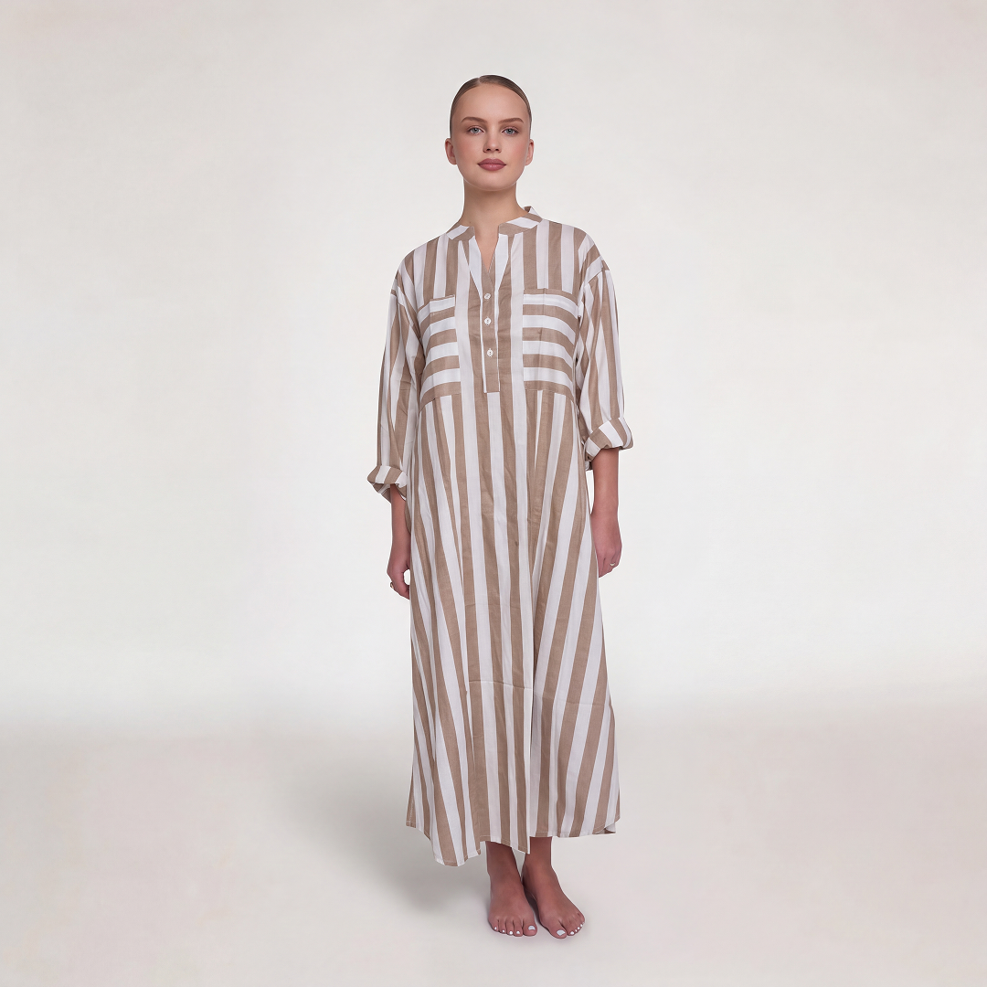 "BEIGE STRIPES" DRESS