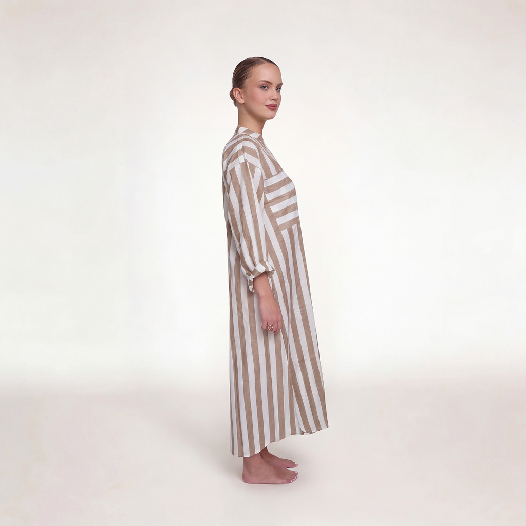 "BEIGE STRIPES" DRESS