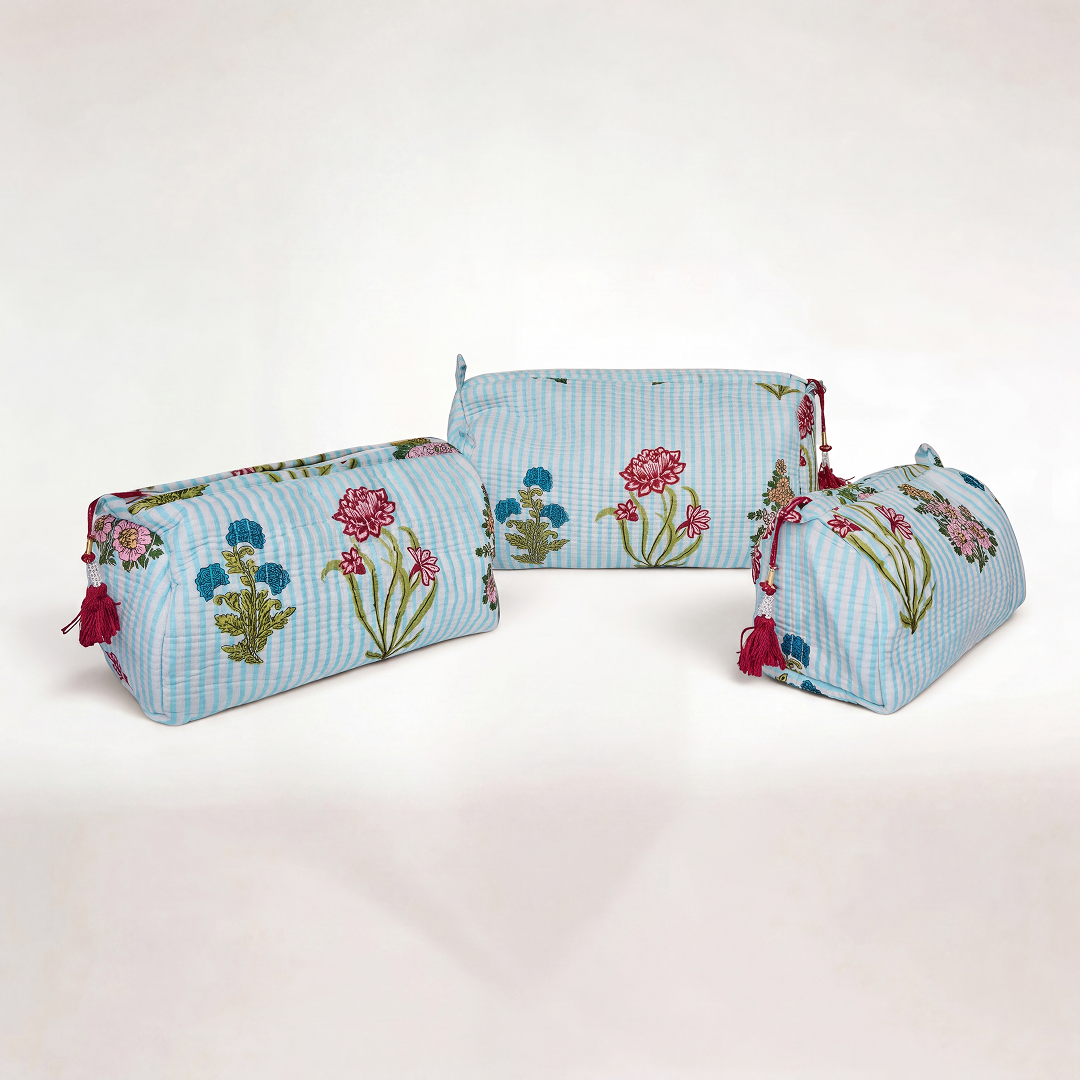 "BLUE BELL GARDEN" COSMETIC BAG