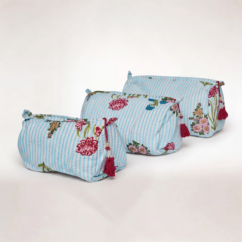 "BLUE BELL GARDEN" COSMETIC BAG