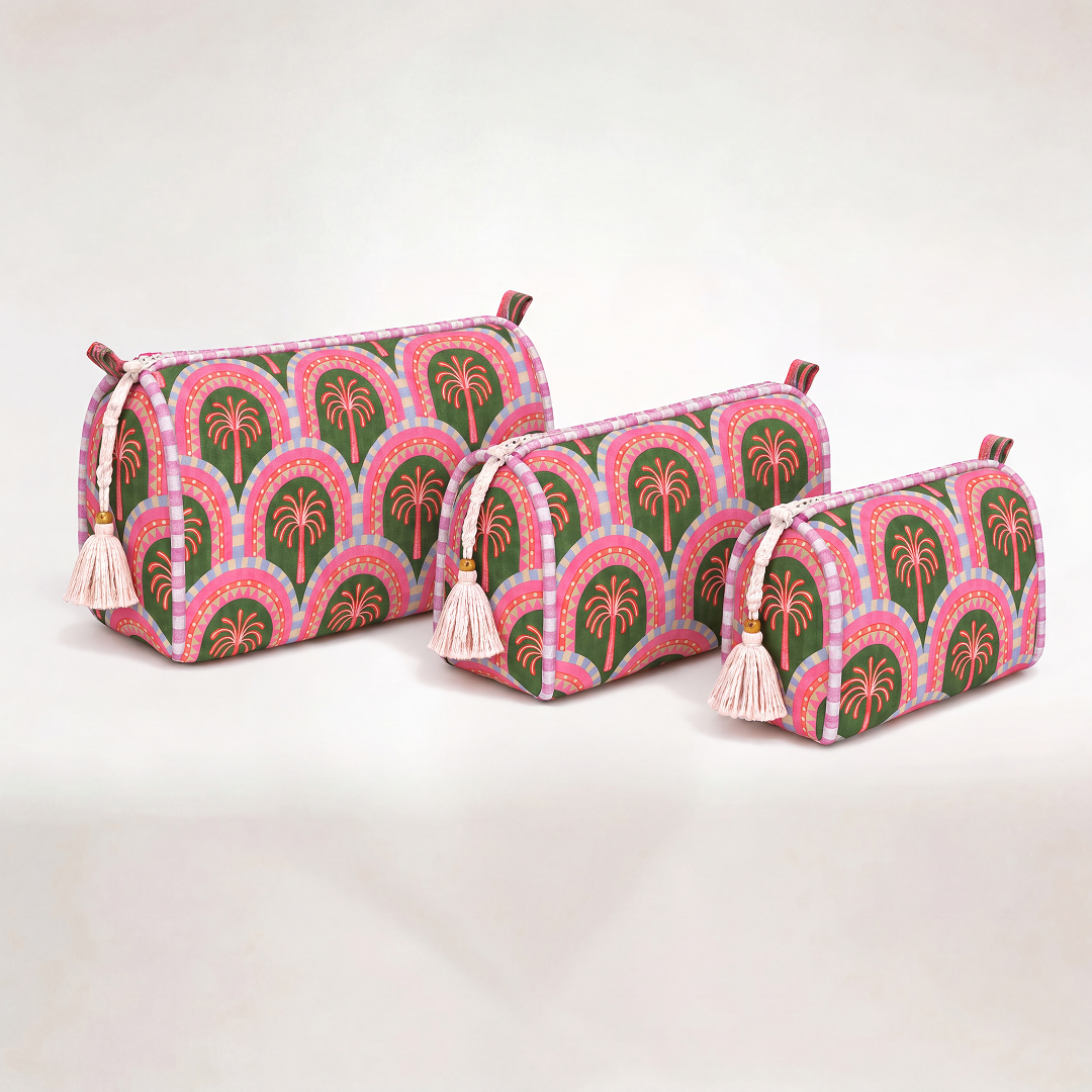 "THE PALMS" COSMETIC BAG