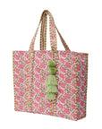 TOTEBAG DALIA ROSA/VERDE  100% COTTON