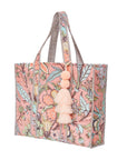 TOTEBAG PEONY/ APRICOT  100% COTTON