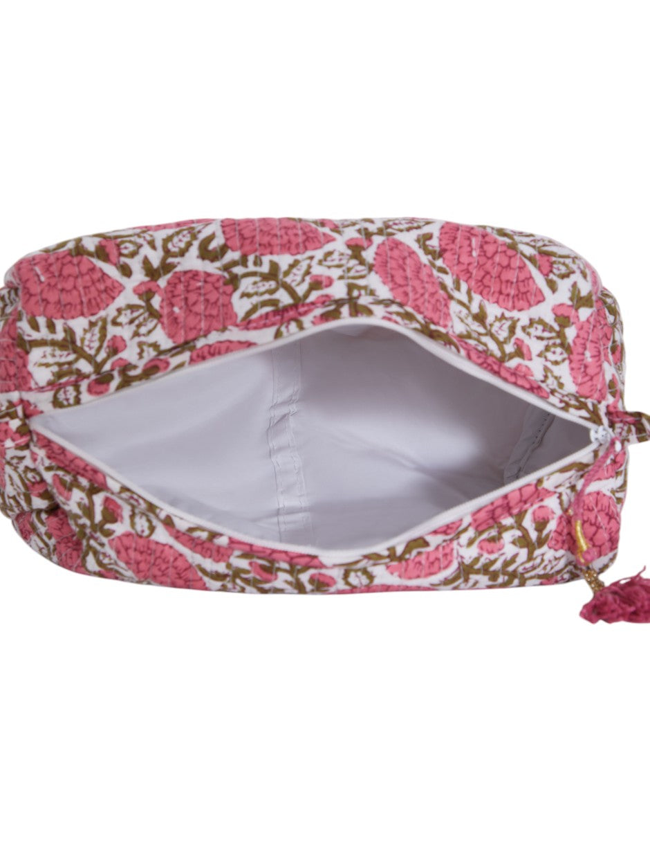 KIT DE 3 COSMETIQUERAS "DALIA ROSA VERDE"