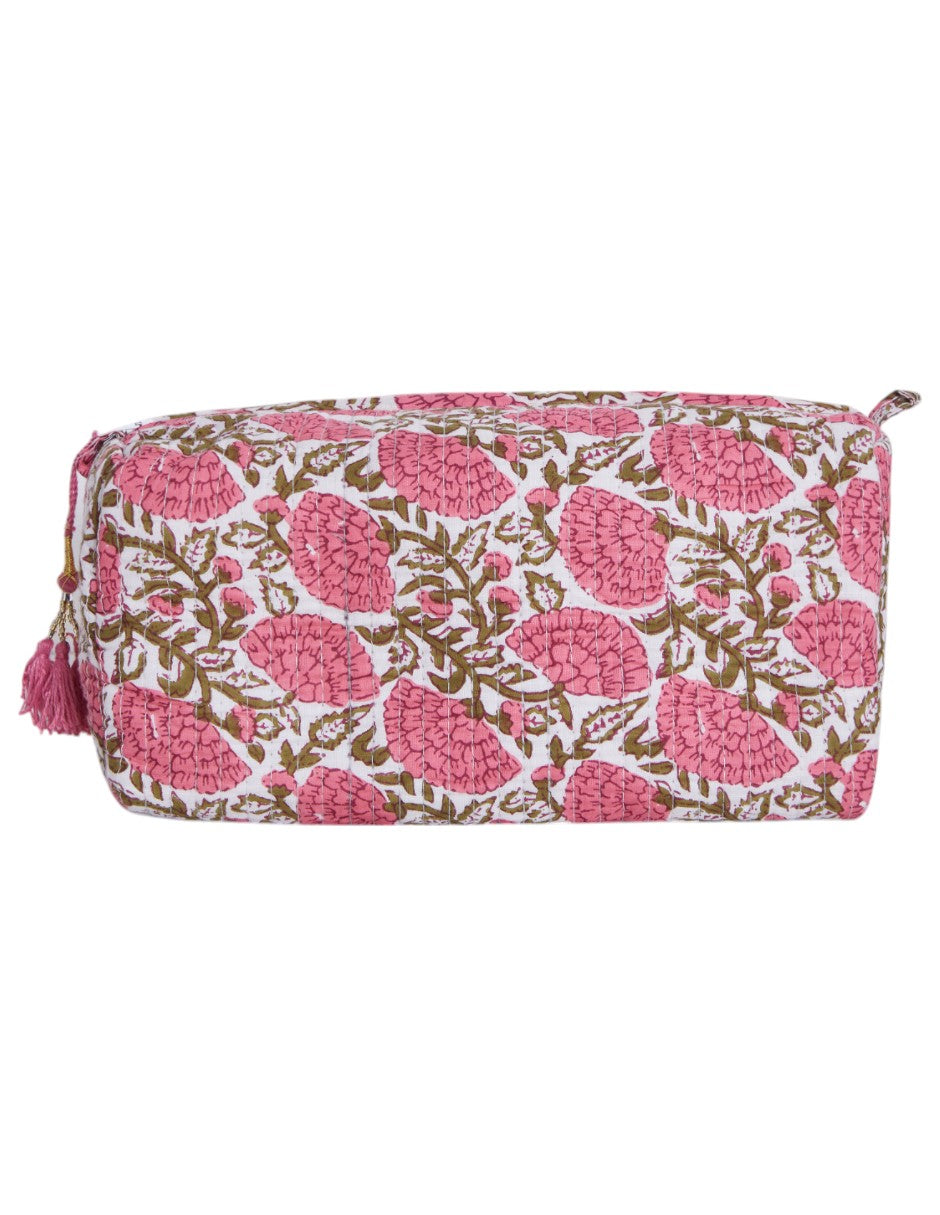 KIT DE 3 COSMETIQUERAS "DALIA ROSA VERDE"