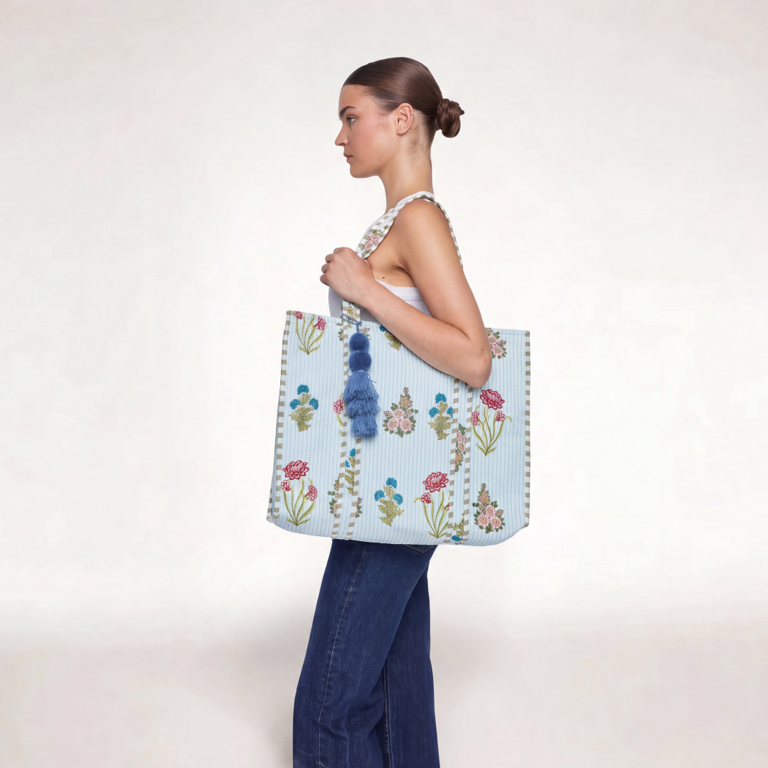 "BLUE BELL GARDEN" TOTE BAG