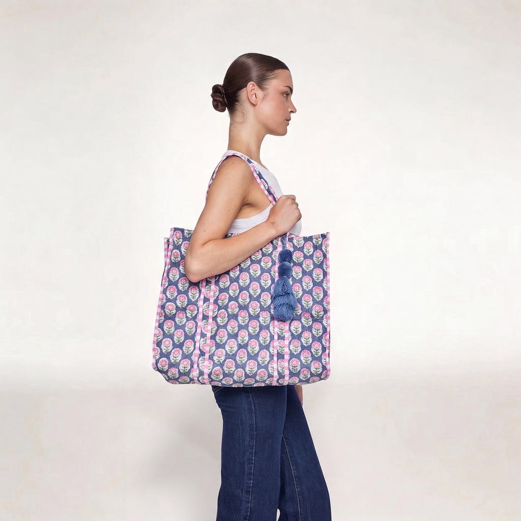 TOTE BAG "INDIGO BLOSSOM"