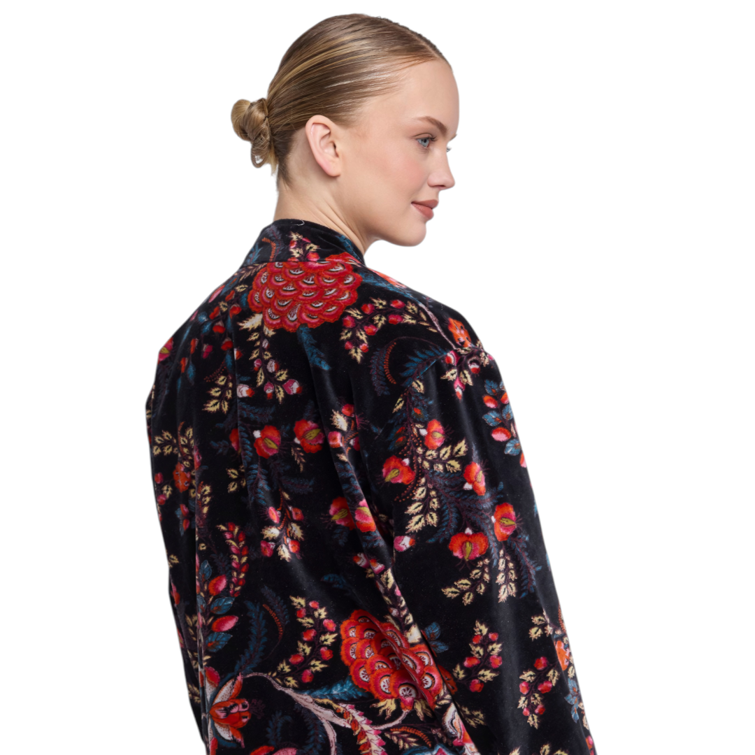 "BOHEMIAN GARDEN BLACK" VELVET JACKET