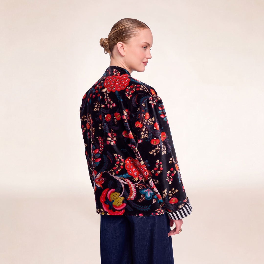"BOHEMIAN GARDEN BLACK" VELVET JACKET