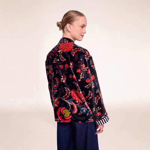 "BOHEMIAN GARDEN BLACK" VELVET JACKET