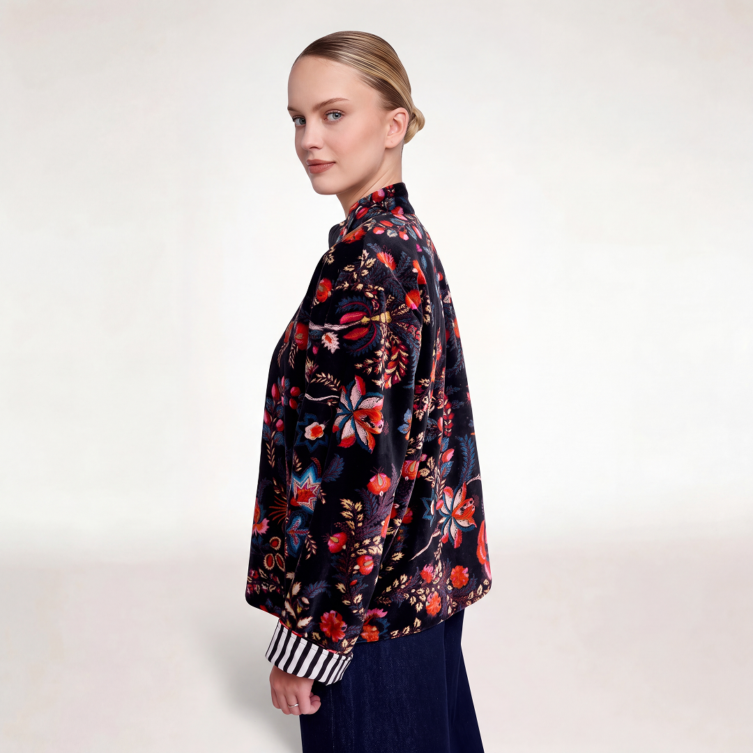 "BOHEMIAN GARDEN BLACK" VELVET JACKET