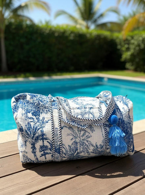 BOLSA DE VIAJE PARIS BLUE 100% ALGODON