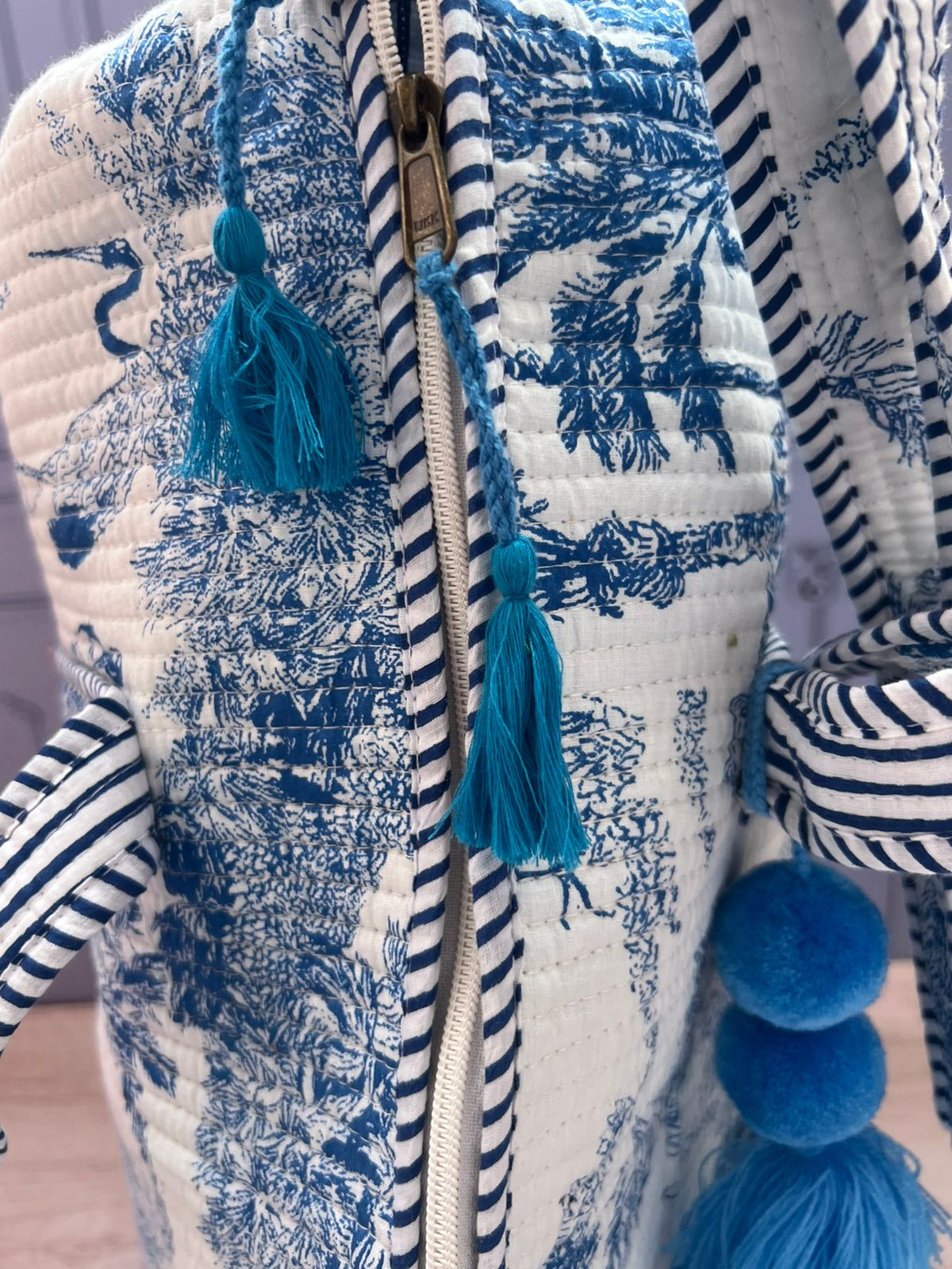 BOLSA DE VIAJE PARIS BLUE 100% ALGODON