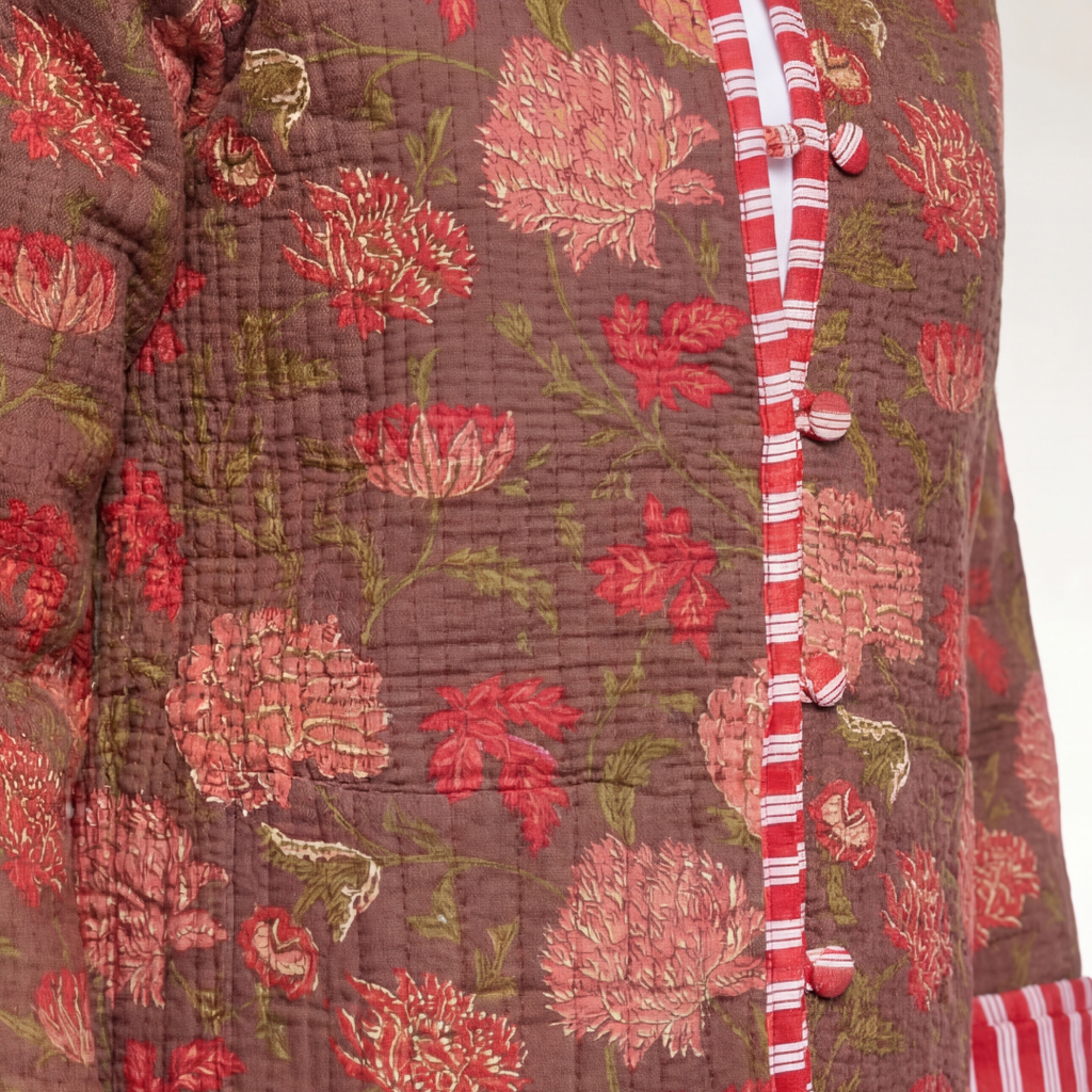 CHAMARRA DOBLE VISTA FEULLES ROUGE