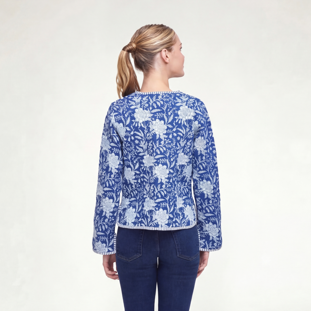 CHAMARRA DOBLE VISTA LOTUS AZUL BLANCO