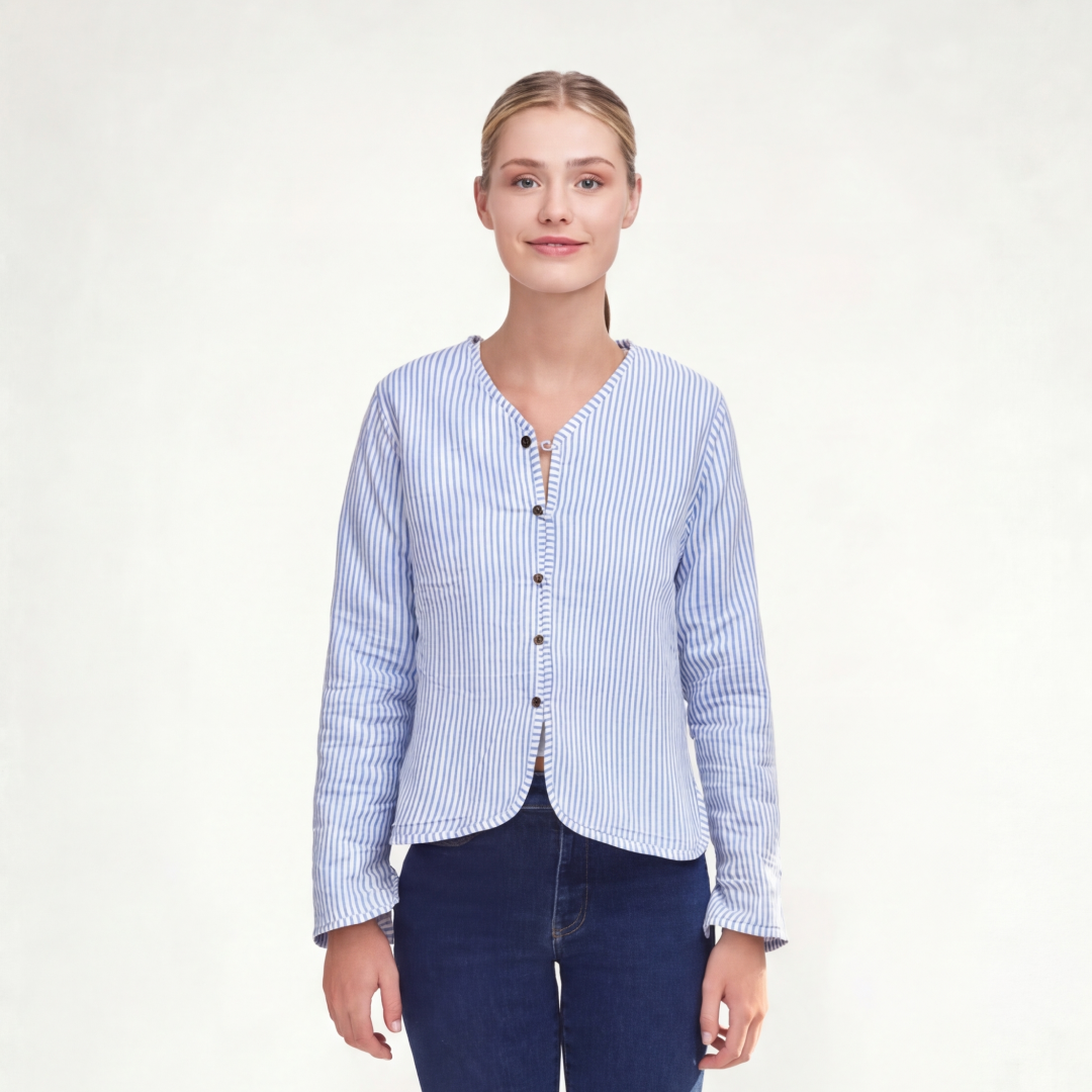 CHAMARRA DOBLE VISTA PARIS AZUL