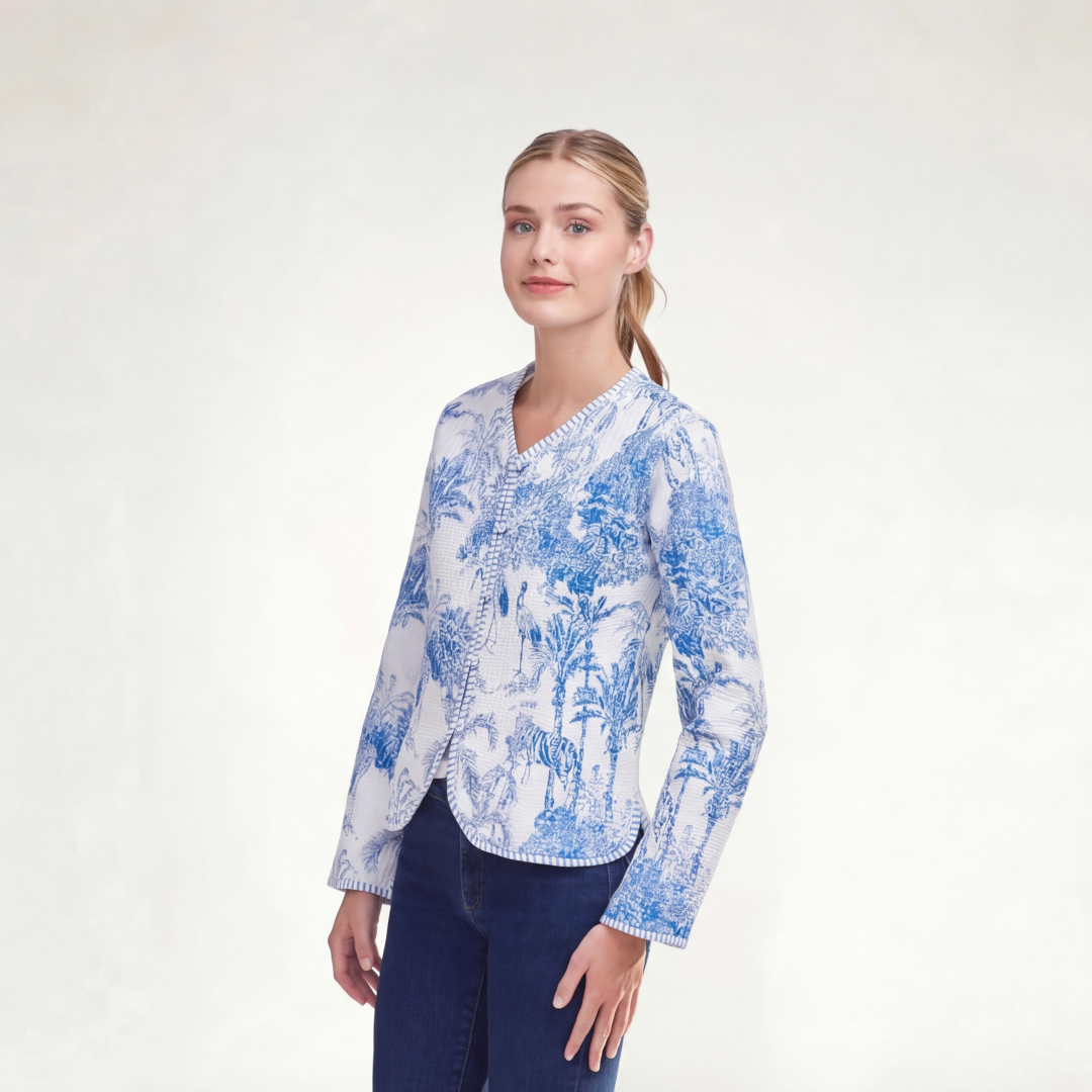 CHAMARRA DOBLE VISTA PARIS AZUL